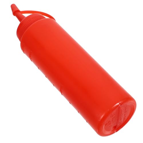 KONTONTY Knifflige Ketchup-Flasche Miniflaschen Mit Deckel Trick Shaker Dauersprühflasche Düse Spender Ketchup-Flaschen-streich Scherzen Sprühen Aufblasen Soße Abs Rot von KONTONTY