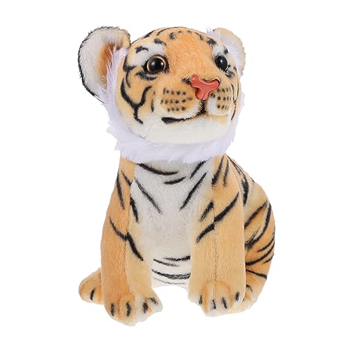 KONTONTY Kuscheltier Tiger Bauchlage üschfigur Für Dekoration Und Sammlung Weiches Tier Für Spiel Und Freude Ideales Für Jungen Und ädchen von KONTONTY