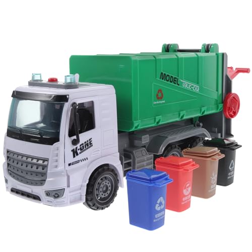 KONTONTY LKW für Müllentsorgung für kinderspielzeug Fahrzeuge spielzeuge Toys for Jungenspielzeug Bildungsspielzeug Müllwagen Plastik Green von KONTONTY