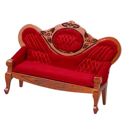 KONTONTY Lebensechtes Mini Sofa Ornament Für Miniatur Puppenhausmöbel Im Modernen Stil DIY Sofa Ideale Foto Requisite Für Kreative Szenen Und Miniatur Welten von KONTONTY