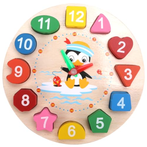 KONTONTY Lernuhr aus Holz für Pädagogisches Zeitlernspielzeug mit Farbenfrohen Pinguin Motiven Robustes und Langlebiges Material Lernspielzeug für Kleinkinder für Jungen und Mädchen KONTONTY Lernuhr aus Holz für Pädagogisches Zeitlernspielzeug mit Farbenfrohen Pinguin Motiven Robustes und Langlebiges Material Lernspielzeug für Kleinkinder für Jungen und Mädchen von KONTONTY