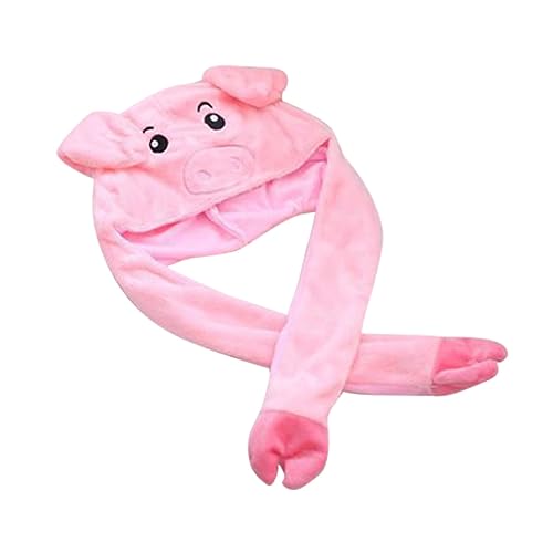 KONTONTY Mütze für Jungen und Mädchen Schweineohren Beanie für Jungen und Mädchen rosa bewegliche Ohren Spielzeug von KONTONTY