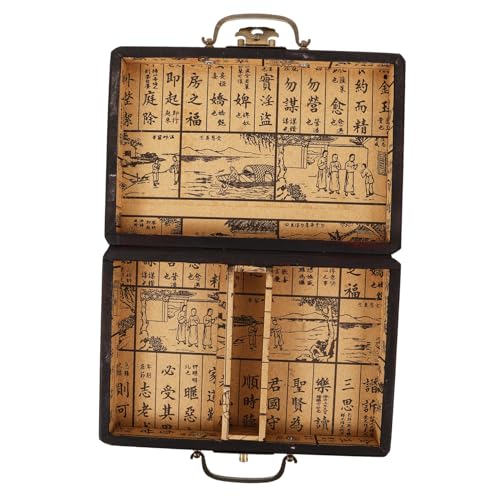 KONTONTY Mahjong Box Mahjong Aufbewahrungsbehälter Vintage Mahjong Halter Mahjong Fliesenhalter Mahjong Aufbewahrungskoffer Mahjong Fliesen Koffer Schmuck Organizer Truhe Mahjong von KONTONTY