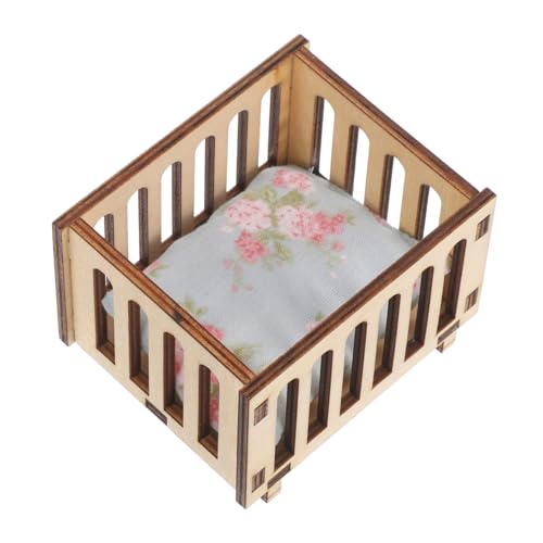 KONTONTY Maßstab Holz Krippe mit Weicher Bettwäsche für Puppenhaus Schlafzimmer Dekoration und DIY Bastelzubehör KONTONTY Maßstab Holz Krippe mit Weicher Bettwäsche für Puppenhaus Schlafzimmer Dekoration und DIY Bastelzubehör von KONTONTY