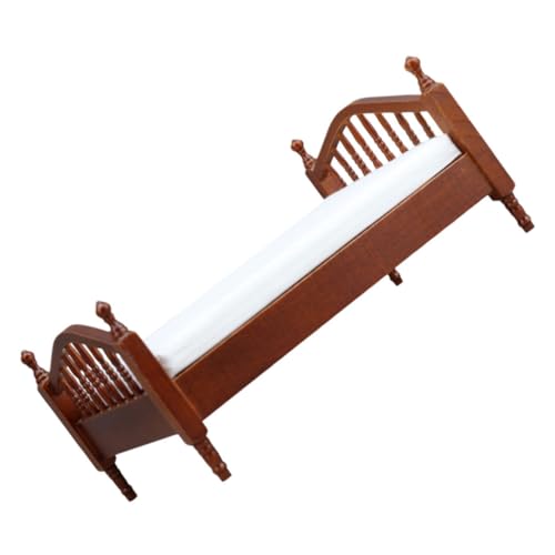 KONTONTY Maßstab Holz Vintage Schlafzimmermöbel Zubehör Realistisch Vorgefertigt Mini Bett Dekoration für Puppenhaus und Architekturmodelle KONTONTY Maßstab Holz Vintage Schlafzimmermöbel Zubehör Realistisch Vorgefertigt Mini Bett Dekoration für Puppenhaus und Architekturmodelle von KONTONTY