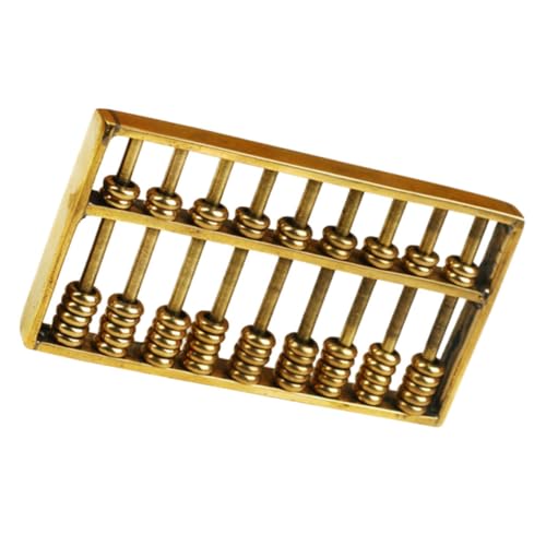 KONTONTY Messing Mini Abakus Vintage Rechenhilfe Dekoration Desktop Figur Lernspielzeug Retro Zählbrett für Büro Wohnzimmer KONTONTY Messing Mini Abakus Vintage Rechenhilfe Dekoration Desktop Figur Lernspielzeug Retro Zählbrett für Büro Wohnzimmer von KONTONTY