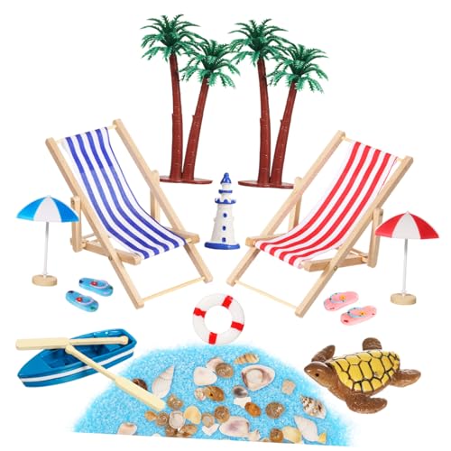 KONTONTY 12 Teiliges Miniatur Strand Szenen Set Mikrolandschaft Zubehör Für Dekoration Für Strandspielzeug Und Sommer Urlaubsatmosphäre Perfekt Für Fantasievolles Und Kreative Deko von KONTONTY