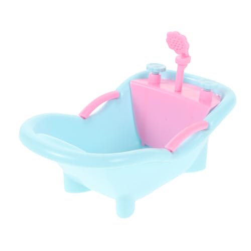 KONTONTY Mini-Badewanne Puppenhaus Zubehör Badezimmer Puppenhaus Bad Zubehör Puppenhaus Puppen Toilette Miniatur-Spielspielzeug Puppenhaus-Badezubehör Plastik von KONTONTY