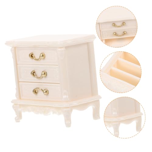 KONTONTY Mini-Möbelschmuck Spielzeug für Kinder kinderspielzeug Bedroom Furniture Schlafzimmer Dekoration bücherregal Kinder Vitrine Miniatur-Schrankmodell Bücherregale Plastik Weiß von KONTONTY