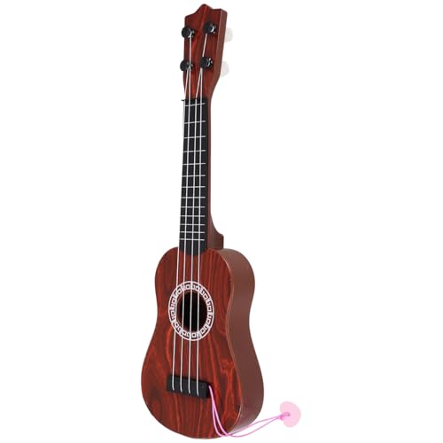 KONTONTY Mini Simulation Gitarre Kindergitarre Gitarre Kid Chid Ukulele Frühe Bildung Instrumente Mini Gitarre Kid Gitarre Plaything Toddle Ukulele Brown Brown von KONTONTY