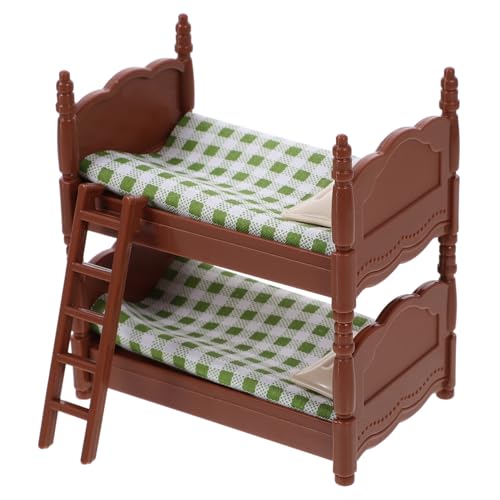 KONTONTY Mini-etagenbett-kinderspielzeug Puppenhausbett Etagenbett Spielzeug Doppelstockbett Für Puppen Puppenhaus-etagenbett Miniatur-etagenbett Etagenbett Für Puppen Plastik Green von KONTONTY