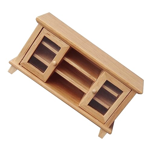 KONTONTY Mini-küchendekoration Mini-ladenschrank Landschaftsmodelle Mini- -miniaturständer Miniaturschränke Mini-tv-Schrank Puppenhaus Küche Szenen Dekor Puppenhaus Schrank Hölzern von KONTONTY