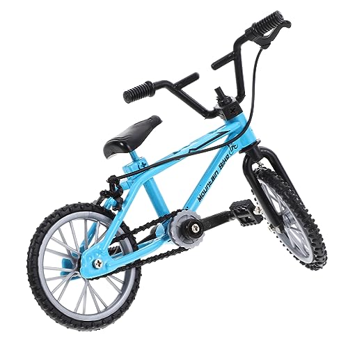 KONTONTY Miniatur Fahrrad Modell Blauer Kunstfahrrad Für Puppenhaus Miniaturszene Und Fotorequisiten Ideal Als Deko Für Garten Und Detailgetreue Nachbildung Eines Mountainbikes von KONTONTY