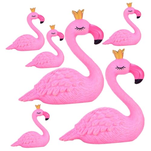 KONTONTY Miniatur Flamingo Figuren Niedliche Flamingo Dekorationen Für Garten Tisch Cake Topper Und Miniatur Landschaftsgestaltung von KONTONTY