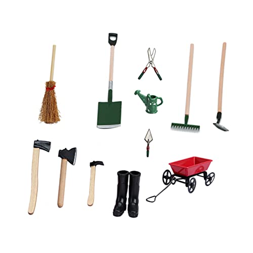 KONTONTY 1 Set Puppenhaus Mini Garten Werkzeuge 12 Teiliges Set Für Puppenhaus Garten Zubehör Langlebige Miniatur Garten Werkzeuge Für Kreative Gartenszenen von KONTONTY