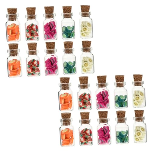 KONTONTY 20pcs Winzigen Glas Jar Decor Miniatur Obst Jar Mini Küche Ornamente Layout Dekorationen Einfache Lagerung von KONTONTY