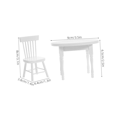 KONTONTY Miniatur Holz Möbel Set Weiß Puppenhaus Esszimmer mit Tisch und Stühlen Detaillierte Handgefertigte Wohnzimmereinrichtung Robustes Holzspielzeug für Puppenhaus Dekoration KONTONTY Miniatur Holz Möbel Set Weiß Puppenhaus Esszimmer mit Tisch und Stühlen Detaillierte Handgefertigte Wohnzimmereinrichtung Robustes Holzspielzeug für Puppenhaus Dekoration von KONTONTY