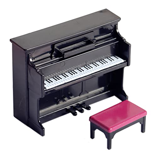 KONTONTY Miniatur Klavier Modell Mit Hocker Schwarzes Klavier Für Puppenhaus Mikro Landschaft Dekoration Puppenstubenmöbel Miniatur Piano Sammlerstück von KONTONTY