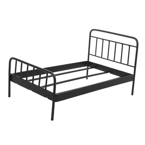 KONTONTY Miniatur Metallbett Puppenhaus Möbel Schwarz Realistisches Mini Bettgestell für Puppenhaus Schlafzimmer Leicht Tragbares Miniatur Babybett Vielseitig für Rollenspiel und Dekoration KONTONTY Miniatur Metallbett Puppenhaus Möbel Schwarz Realistisches Mini Bettgestell für Puppenhaus Schlafzimmer Leicht Tragbares Miniatur Babybett Vielseitig für Rollenspiel und Dekoration von KONTONTY