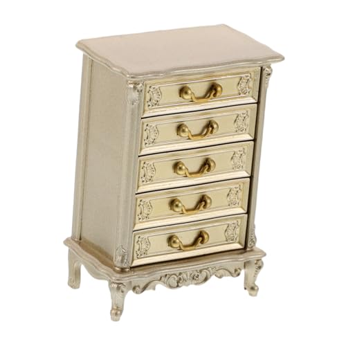 KONTONTY Miniatur Möbel Retro Kommode aus Kunststoff Vintage Puppenhaus Schrank Modell für Authentisches Villa Zubehör für Sammler und Puppenhaus Dekor KONTONTY Miniatur Möbel Retro Kommode aus Kunststoff Vintage Puppenhaus Schrank Modell für Authentisches Villa Zubehör für Sammler und Puppenhaus Dekor von KONTONTY