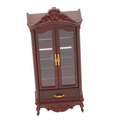 KONTONTY Miniatur Weinregal Schrank Doppeltürig Holz Miniaturmöbel Puppenhaus Regal Europäischer Stil Französisches Wohnzimmer Zubehör KONTONTY Miniatur Weinregal Schrank Doppeltürig Holz Miniaturmöbel Puppenhaus Regal Europäischer Stil Französisches Wohnzimmer Zubehör von KONTONTY