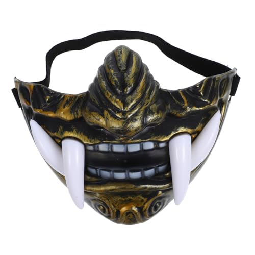 KONTONTY Monstermaske goldene maske halloween maske Halloween-Clown Gesicht Halloween-Kostüm für weiße Maske gruselige Maske Party benutzte Maske wiederverwendbare Maske Plastik von KONTONTY