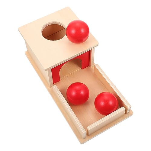 KONTONTY Montessori Holzspielzeug Für 1 Set Zielbox Mit 3 Bällen Frühkindliches Lernspielzeug Zur Der Hand Augen Koordination Und Kognitiven Fähigkeiten Für Jungen Und ädchen von KONTONTY