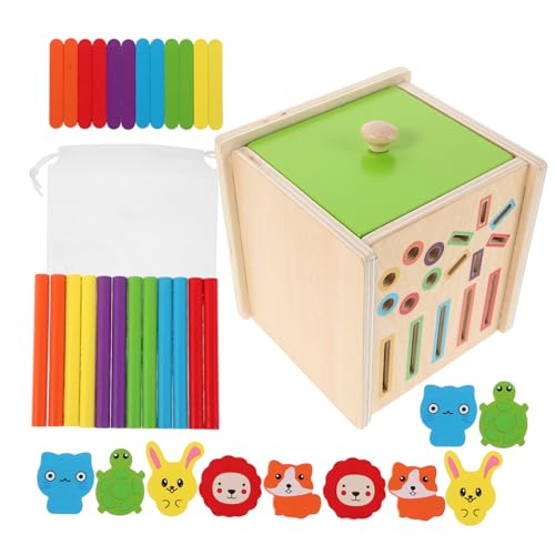 KONTONTY Montessori Holzspielzeug zum Formen Farbensortieren für Ab Jahren Lernspiel für Kognitive mit Bunten Geometrischen Formen und Natürlichem Holzmaterial KONTONTY Montessori Holzspielzeug zum Formen Farbensortieren für Ab Jahren Lernspiel für Kognitive mit Bunten Geometrischen Formen und Natürlichem Holzmaterial von KONTONTY