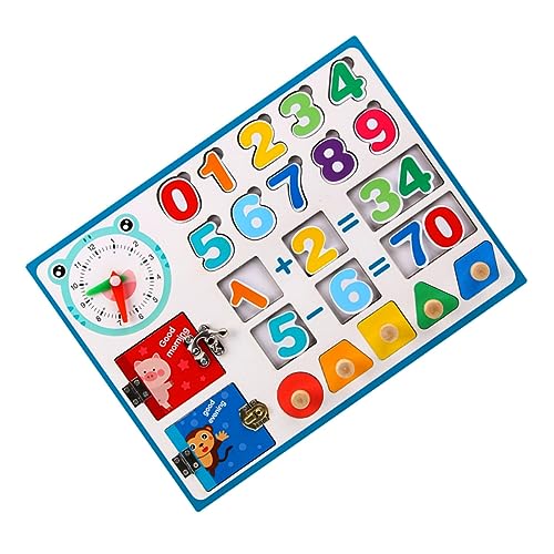 KONTONTY Lernspielzeug Für Kinder 1 Set Hölzernes Beschäftigungsbrett Spielzeug Für Kleinkinder Montessori-babyspielzeug Form-/zahlenerkennung Lernhilfe von KONTONTY