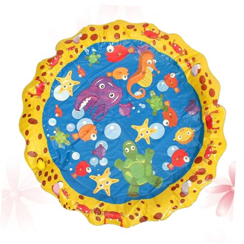 KONTONTY PVC Wasserspielmatte Bunte Cartoon Wassersprinkler Spielmatte Für Kinder Lustiges Wasserspiel Bodenkissen Für Garten Und Außenpool Ideal Für Sommeraktivitäten von KONTONTY