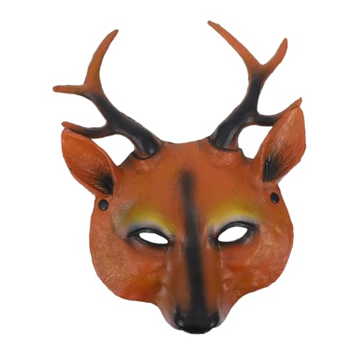 KONTONTY Party Maske Hirsch Cosplay Maske Bühnenauftritt Requisiten Maske Für Draußen Tiermaske Für Halloween Tier Design Maske Requisite Tiermasken Lustige Maske Hirsch von KONTONTY