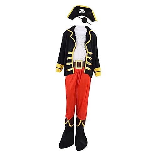 KONTONTY Piratenkostü Für Mit Piratenhut Halloween Verkleidung Für Größe L 125cm 135cm Ideal Für Piratenpartys Und Karneval von KONTONTY