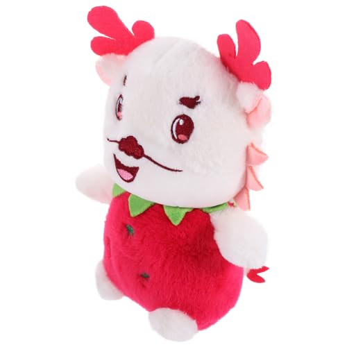 KONTONTY Plüsch Drache Puppe Erdbeer Design Kuscheltier Sofakissen Kinderzimmer Deko Weiches Stofftier Geschenk für Fans und Sammler KONTONTY Plüsch Drache Puppe Erdbeer Design Kuscheltier Sofakissen Kinderzimmer Deko Weiches Stofftier Geschenk für Fans und Sammler von KONTONTY