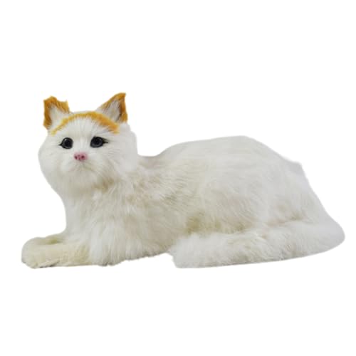 KONTONTY Plüsch Katze Figur Realistische Stofftier Ausgestopfte Katze Große Kuscheltier Für Schlafzimmer Dekoration Geschenkidea KONTONTY Plüsch Katze Figur Realistische Stofftier Ausgestopfte Katze Große Kuscheltier Für Schlafzimmer Dekoration Geschenkidea von KONTONTY