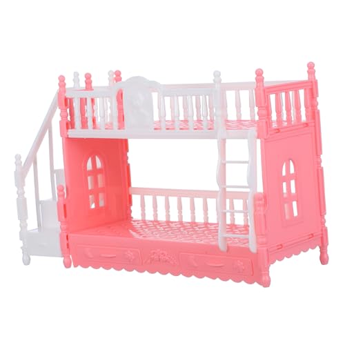 KONTONTY Prinzessin Puppenbett Puppenhausmöbel Minihaus Etagenbett Dekor Bettpuppe Minimodelle Miniatur Etagenbett Modell Puppenetagenbett Puppenhaus Etagenbett Spielzeug Miniaturmöbel von KONTONTY