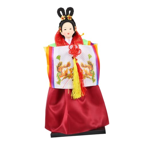 KONTONTY Puppe im koreanischen Stil Hanbok-Puppendekoration Hanbok-Puppen- Koreanisches Kunsthandwerk koreanische Hanbok-Puppe zum Sammeln Hanbok-Puppenspielzeug Seidentuch von KONTONTY