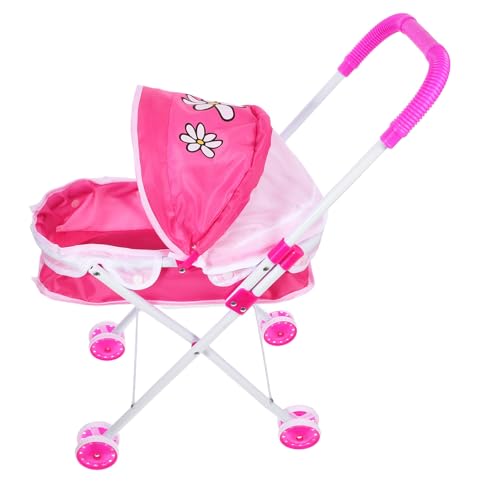 KONTONTY Puppen-Kinderwagen-Spielzeug, Leichtes Spielzeug, Kinderwagen Für Puppen, Rollenspiel-Kinderwagen, Rosa Baby-puppenwagen, Kinderwagen Für Kleinkinder von KONTONTY