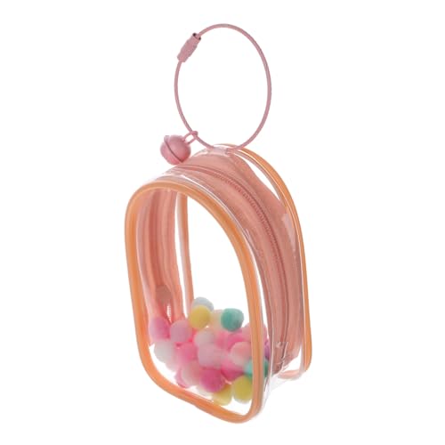 KONTONTY Puppenausflugstasche Schaukasten Schlüsselanhänger-Beutel Vitrine Für Minifiguren Schlüsselanhänger-anzeige Vitrine Für Figuren Blinde Taschen Figurenvitrine Mini-Beutel Rosa PVC von KONTONTY