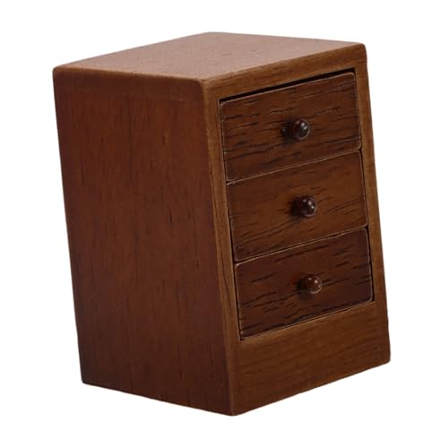 KONTONTY Puppenhaus Nachttisch Miniatur Möbel aus Stabilem Gummibaumholz in Warmem Kastanienbraun Realistische Nachttischkommode für Puppenhaus Schlafzimmerdekoration und Kreatives KONTONTY Puppenhaus Nachttisch Miniatur Möbel aus Stabilem Gummibaumholz in Warmem Kastanienbraun Realistische Nachttischkommode für Puppenhaus Schlafzimmerdekoration und Kreatives von KONTONTY