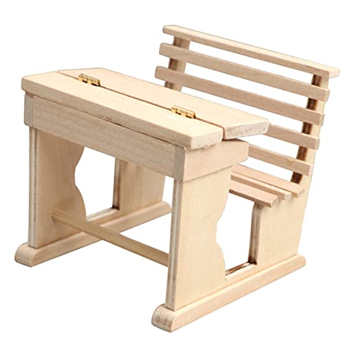 KONTONTY Miniatur Schreibtisch für Puppenhaus Realistisches Schulmöbel Modell für Mini-Haus Kreativitätsfördernd Kinderspielzeug mit Abgerundeten Kanten Maßstab KONTONTY Miniatur Schreibtisch für Puppenhaus Realistisches Schulmöbel Modell für Mini-Haus Kreativitätsfördernd Kinderspielzeug mit Abgerundeten Kanten Maßstab von KONTONTY