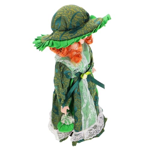 KONTONTY Retro Porzellanpuppe Miniatur im Viktorianischen Stil Handgefertigte Keramische Sammlerfigur Elegante Puppenhaus Dekoration für Wohnzimmer und Schlafzimmer Grün KONTONTY Retro Porzellanpuppe Miniatur im Viktorianischen Stil Handgefertigte Keramische Sammlerfigur Elegante Puppenhaus Dekoration für Wohnzimmer und Schlafzimmer Grün von KONTONTY
