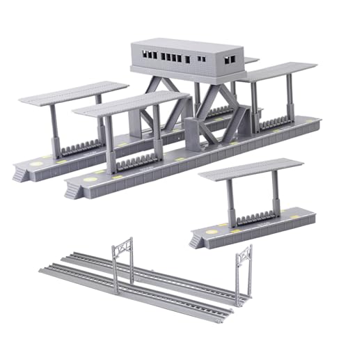 KONTONTY Sandtisch Modelleisenbahn mit Miniatur Bahnsteig Schutzhütte Gleise und Strommasten DIY Landschaftsbau Zubehör für Modellbahn und Eisenbahn Projekte KONTONTY Sandtisch Modelleisenbahn mit Miniatur Bahnsteig Schutzhütte Gleise und Strommasten DIY Landschaftsbau Zubehör für Modellbahn und Eisenbahn Projekte von KONTONTY
