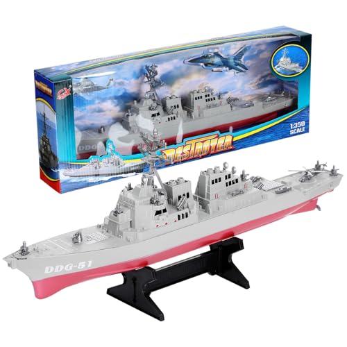 KONTONTY Schlachtschiffmodell Marine Dekoration Marine Marinemodell Kriegsschiff Zerstörer Boot Stern Kinderspielzeug für Jungen Geburtstagsgeschenk für Jungen Plastik von KONTONTY