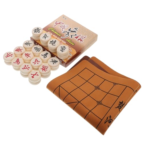 KONTONTY Set Schachbrettspiel Chinesisches Dame Brettspiel Dame Brettspiel Für Chinesisches Schachbrett Holzschachbrett Schachbretter Für Erwachsene Chinsee Schach Reiseschach Leder von KONTONTY