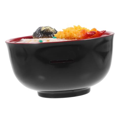 KONTONTY Simulationsnudelmodell elegant Spielzeug für Kinder Black-ish Harz-Fake-Food-Ornament Mini-Hauszubehör Lebensmittel Dekorationen Große Schüssel Nudeln gefälschtes Essen Tempura PVC von KONTONTY