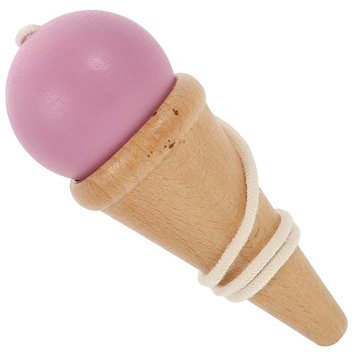 KONTONTY Skill Ball Desk Gadgets Cradle Pendulum Office Gadgets Cradle Desk Desktop Sportspielzeug Tragbare Kendama Handspielzeug Pink Holz von KONTONTY