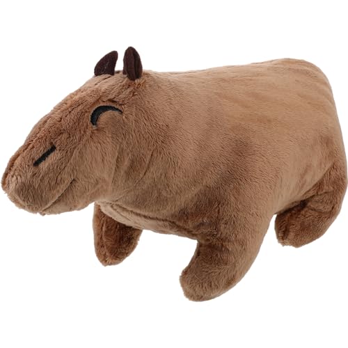 KONTONTY Stofftierpuppe Kuscheltiere Gefüllte Puppenspielzeuge Plüsch-Capybara-Puppe Capybara Stofftiere Imitation Einer Capybara-Puppe Capybara Stoffpuppe Light Brown Pp Baumwolle von KONTONTY