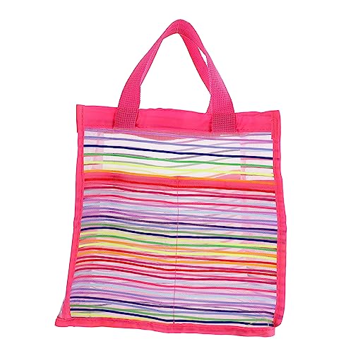 KONTONTY Strandtasche schultüte Schulranzen Storage Bags netzsäcke Bag for travel Taschen Tragetasche tragbare Duschnetztasche Einkaufstasche Strand-Schwimmtasche Oxford-Stoffmaterial Rosy von KONTONTY