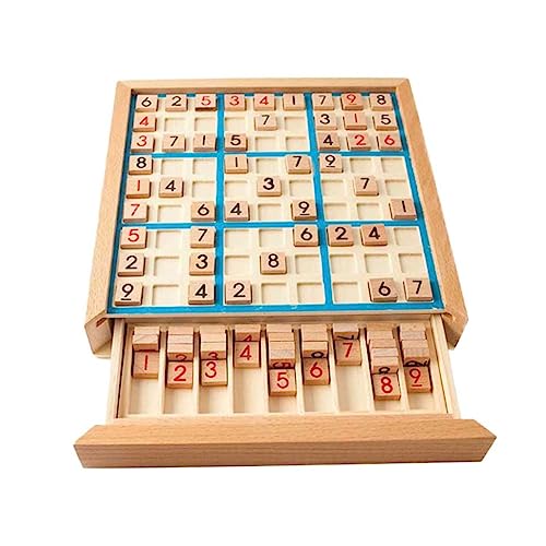 KONTONTY Tischpuzzle für für jucarii pentru copii Tischspielzeug gesselschafftsspiele spielbrett Zahlen Schachbrett Trainingsboard für logisches Denken Hölzern Blue von KONTONTY