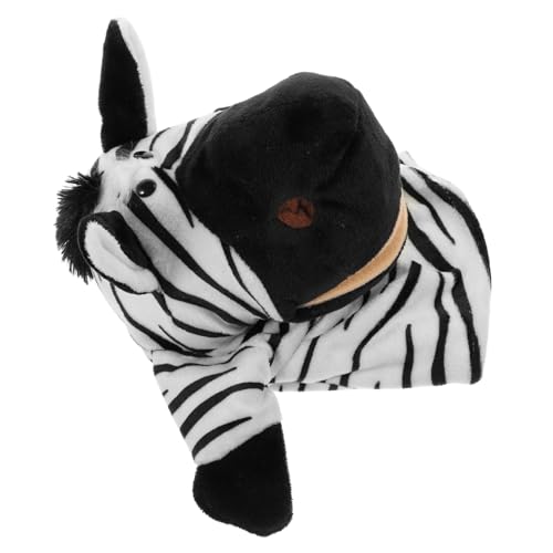 KONTONTY Tragbares Plüsch Zebra Handpuppen Kleinkind Tier Handzeug Plüsch Tiere Handpuppe von KONTONTY